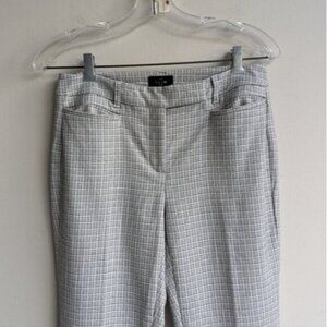 WHBM The Slim Crop Pant - white and black plaid design